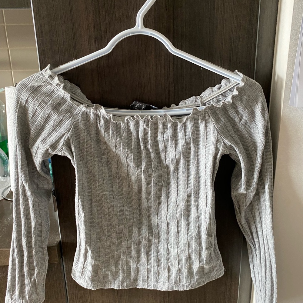 Lettuce-neck Bardot Top